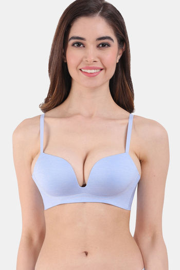Buy Amour Secret Padded Non-Wired Medium Coverage Push-Up Bra - Sky Blue